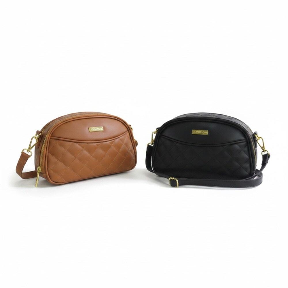 Joy & Iman Quilted Crossbody Bags Brown and Black Set